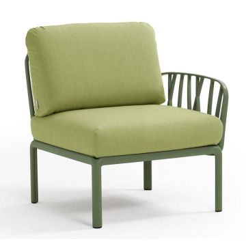 Element terminal Nardi Komodo 5, 72cm dreapta/stanga, cadru verde, perne verde avocado Sunbrella
