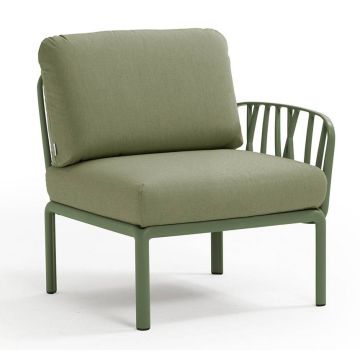 Element terminal Nardi Komodo 5, 72cm dreapta/stanga, cadru verde, perne verde giungla Sunbrella