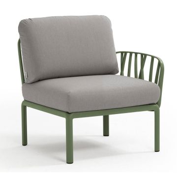 Element terminal Nardi Komodo 5, 72cm dreapta/stanga, cadru verde, perne gri komodo