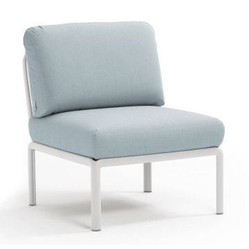 Element central Nardi Komodo 5, 72cm, cadru alb, perne bleu ghiaccio Sunbrella