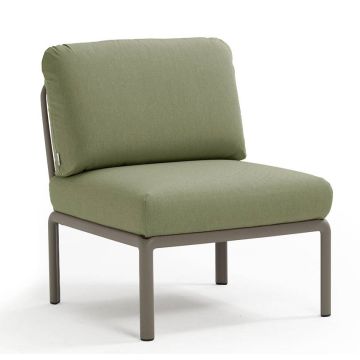 Element central Nardi Komodo 5, 72cm, cadru tortora, perne verde giungla Sunbrella