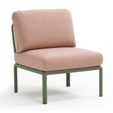 Element central Nardi Komodo 5, 72cm, cadru verde, perne roz quarzo