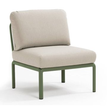 Element central Nardi Komodo 5, 72cm, cadru verde, perne gri Tech Panama