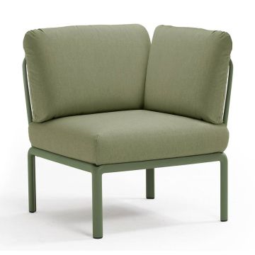Element de colt Nardi Komodo 5, 78cm, cadru verde, perne verde giungla Sunbrella