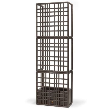 Sistem modular de separatoare Nardi Sipario 3 cu sistem auto-irigare ghivece, 70.5x211cm, maro Terra