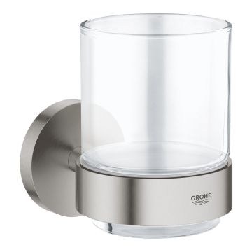 Pahar cu suport de perete Grohe Essentials, supersteel
