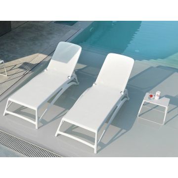 Set Nardi cu 2 sezlonguri Atlantico si o masuta Pop alb