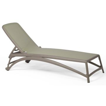 Sezlong exterior Nardi Atlantico cu cadru PPF tortora si sintetic verde agave