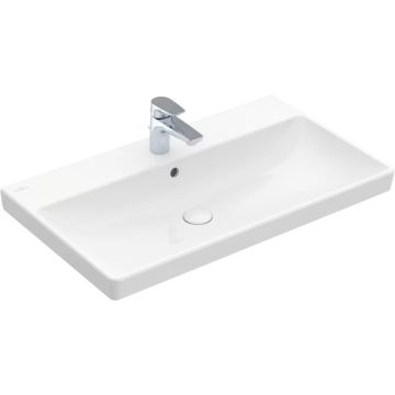 Lavoar Villeroy & Boch Avento 80x47 cu preaplin, montare pe mobilier, alb Alpin