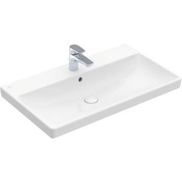 Lavoar Villeroy & Boch Avento CeramicPlus 80x47 cu preaplin, montare pe mobilier, alb Alpin