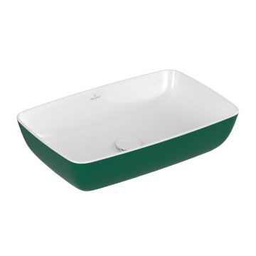 Lavoar tip bol Villeroy & Boch Artis 58x38cm, fara orificiu baterie, fara preaplin, montare pe blat, Forest