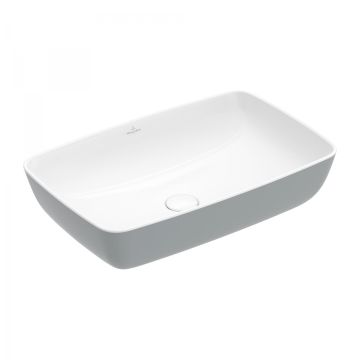 Lavoar tip bol Villeroy & Boch Artis 58x38cm, fara orificiu baterie, fara preaplin, montare pe blat, French Linen