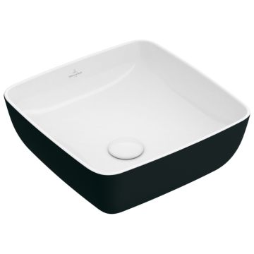 Lavoar tip bol Villeroy & Boch Artis 41cm, fara orificiu baterie, fara preaplin, montare pe blat, Coal Black