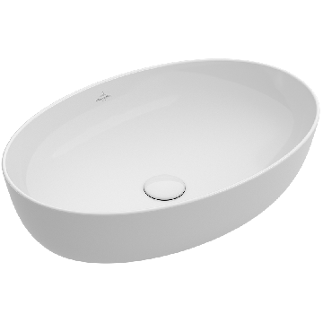 Lavoar tip bol Villeroy & Boch Artis 61x41cm, fara orificiu baterie, fara preaplin, montare pe blat