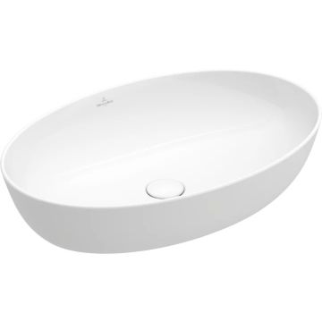 Lavoar tip bol Villeroy & Boch Artis CeramicPlus 61x41cm, fara orificiu baterie, fara preaplin, montare pe blat, alb Alpin