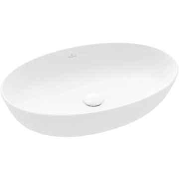 Lavoar tip bol Villeroy & Boch Artis 61x41cm, fara orificiu baterie, fara preaplin, montare pe blat, alb mat