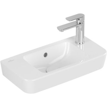 Lavoar Villeroy & Boch O.Novo Compact 50x25cm cu preaplin, pozitionare baterie dreapta, alb Alpin