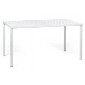 Masa exterior Nardi Cube 140x80cm, h 75.5cm, baza aluminiu, alb