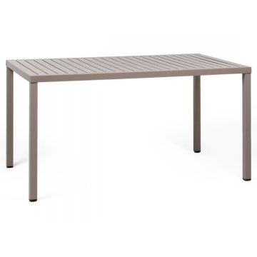 Masa exterior Nardi Cube 140x80cm, h 75.5cm, baza aluminiu, tortora