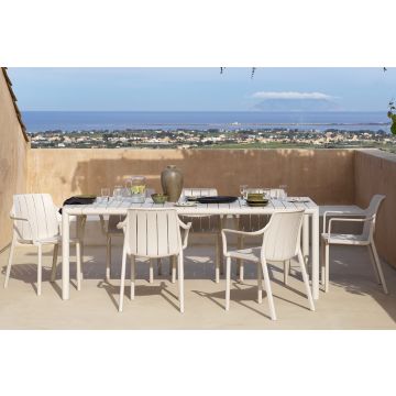 Set Nardi cu masa extensibila Tevere 210 si 6 scaune Tiberina Bistrot Corda