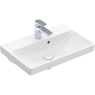 Lavoar Villeroy & Boch Avento Compact 55x37cm, cu preaplin, alb Alpin