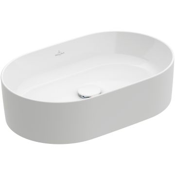 Lavoar tip bol Villeroy & Boch Collaro 56x36cm oval, fara orificiu baterie, fara preaplin, alb