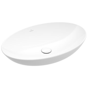 Lavoar oval tip bol Villeroy & Boch Loop & Friends 56x38cm cu preaplin, material TitanCeram, montare pe blat