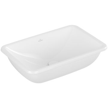 Lavoar rectangular Villeroy & Boch Loop & Friends CeramicPlus, 54x34cm, montare sub blat, Alb Alpin
