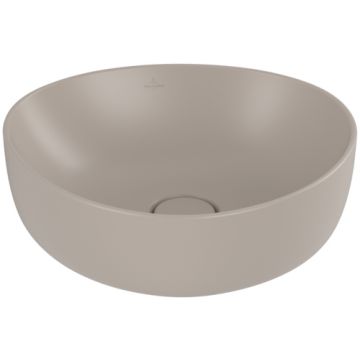 Lavoar tip bol Villeroy & Boch Antao Ceramic Plus 40x39.5cm, ventil fix cu capac ceramic, Almond