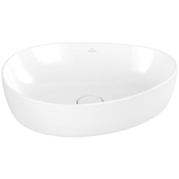 Lavoar tip bol Villeroy & Boch Antao Ceramic Plus 51x40cm, ventil fix cu capac ceramic, White Alpin