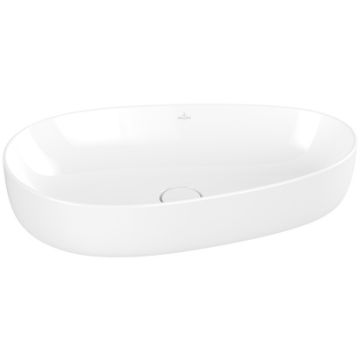 Lavoar tip bol Villeroy & Boch Antao Ceramic Plus 65x40cm, ventil fix cu capac ceramic, White Alpin