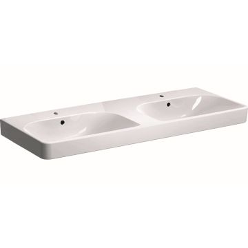 Lavoar dublu Geberit Smyle Square 120x48cm, alb