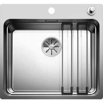 Chiuveta bucatarie Blanco Etagon 500-IF/A, 540x500mm, 2 sine glisante, ventil automat, inox lucios satinat