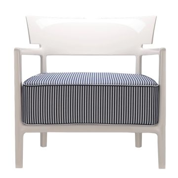 Fotoliu Kartell Cara Outdoor design Philippe Starck & Sergio Schito, cadru Ivory, perna Blue