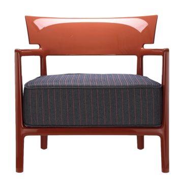 Fotoliu Kartell Cara Outdoor design Philippe Starck & Sergio Schito, cadru Rust, perna Blue-Orange