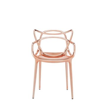 Set 2 scaune Kartell Masters design Philippe Starck & Eugeni Quitllet, cupru metalizat