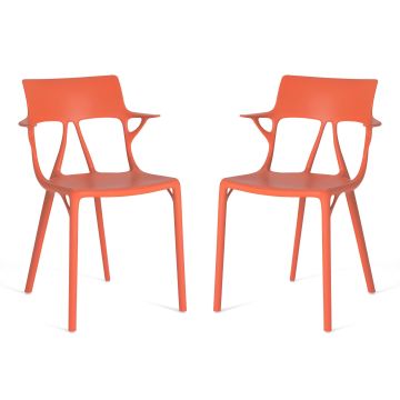 Set 2 scaune Kartell A.I. design Philippe Starck, portocaliu