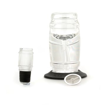 Aerator de vin Koala Barrel cu filtru detasabil si husa, acril transparnt