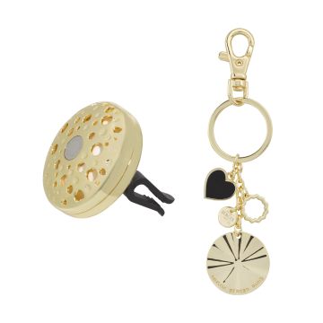 Set Maison Berger Ophelia The Little Treasures odorizant masina Or cu rezerva ceramica Liliflora + breloc