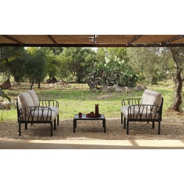 Set mobilier exterior Nardi Komodo cu cadru cadru antracit si perne canvas Sunbrella