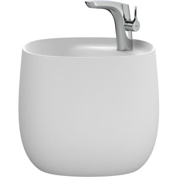 Lavoar Roca Beyond 460x470x380mm cu semipedestal integrat, alb mat
