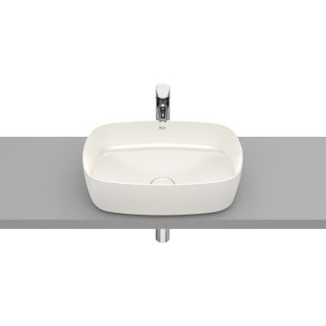 Lavoar tip bol Roca Inspira Soft, 500x370mm, fara orificiu baterie, fara preaplin, montare pe blat, bej