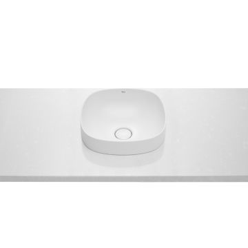 Lavoar tip bol Roca Inspira Soft 37x7,5cm, fara orificiu baterie, fara preaplin, montare in blat