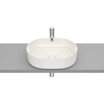 Lavoar tip bol Roca Inspira Round 500x370mm, fara orificiu baterie, fara preaplin, montare pe blat, bej