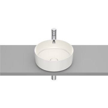 Lavoar tip bol Roca Inspira Round 370x37mm, fara orificiu baterie, fara preaplin, montare pe blat, bej
