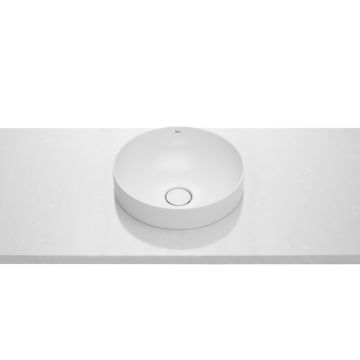 Lavoar tip bol Roca Inspira Round 37x37x7.5cm, fara orificiu baterie, fara preaplin, montare in blat