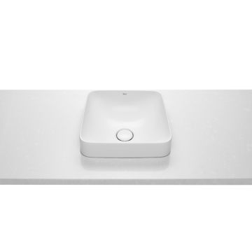 Lavoar tip bol Roca Inspira Square 37x37x7.3cm, fara orificiu baterie, fara preaplin, montare in blat