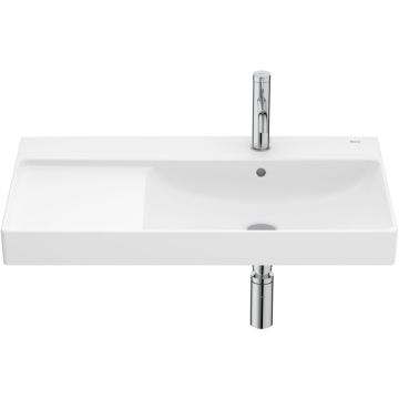 Lavoar asimetric Roca Ona 80x46cm, orientare dreapta, alb mat