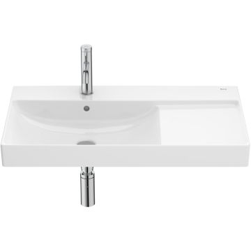 Lavoar asimetric Roca Ona 80x46cm, orientare stanga, alb