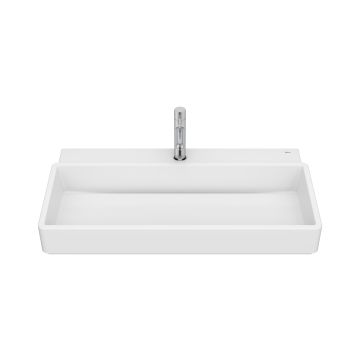 Lavoar Roca Tura 80x43cm, fara orificiu preaplin, alb mat